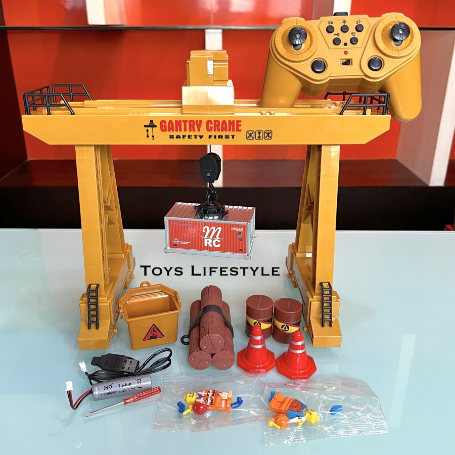 Mainan Anak RC Remote Control Tower Crane Engine Menara Derek