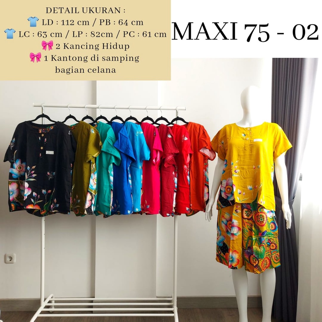 Setelan Kulot Kencana Ungu KUB Maxi 75 Busui LD 110cm