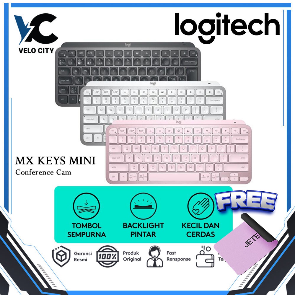 Logitech MX Keys Mini Keyboard Wireless Bluetooth Backlit Original Garansi 1 Tahun