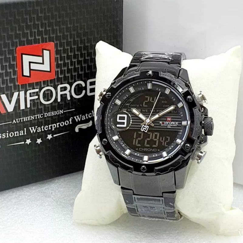 jam tangan pria double time naviforce rantai