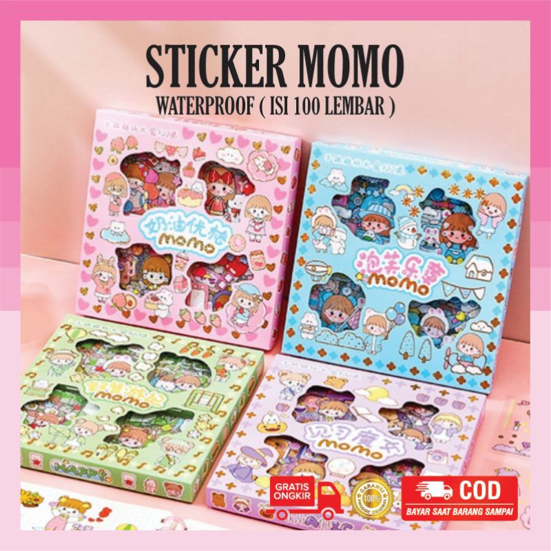 

Sticker Momo Motif Kartun 2D Isi 100 Lembar Anti Air Stiker Momo Tempelan Hiasan Botol Minum Hias Buku Diary HP BARU