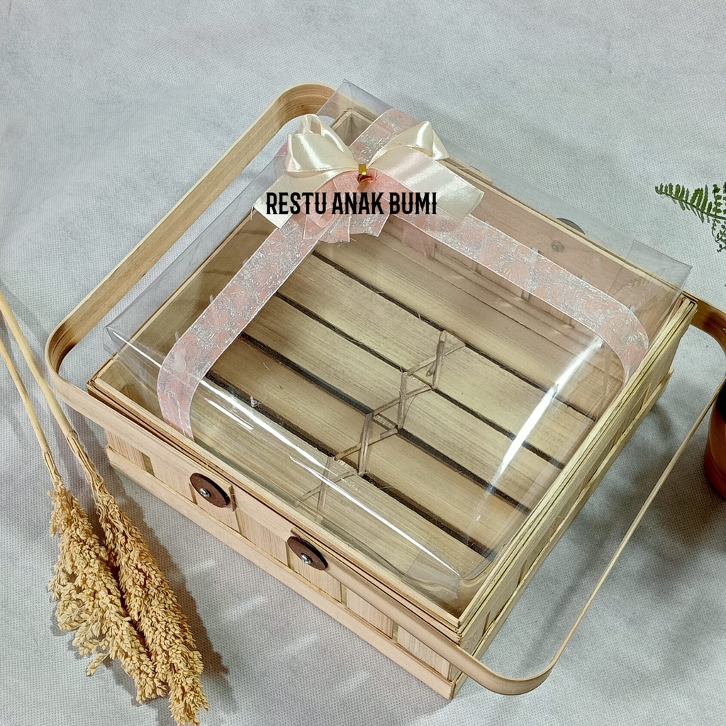 (A031) KMT Kranjang hantaran 25x25cm hantaran unik | seserahan unik | hantaran bambu | wadah jenang 