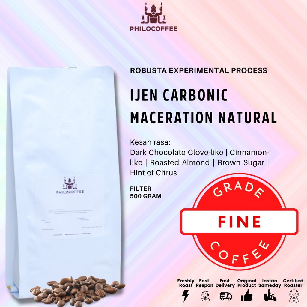 

Biji Kopi Robusta Ijen Carbonic Maceration Natural 500g | Ijen Lestari