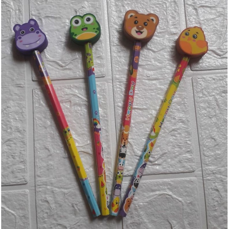 

(Min CO 2) Pensil Penghapus Karakter | Pensil Anak 2in1