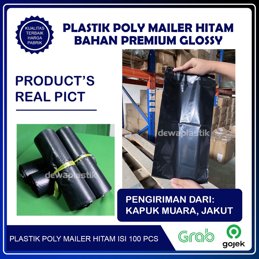 Plastik Packaging Poly Mailer Hitam Glossy 15x25 cm Isi 100pcs Amplop Kemasan Polymailer LDPE 55-60 Micron 15 x 25 cm Plastik Packing Isi 100 Pcs Kantong Plastik Olshop 60 Micron 15 x 25cm