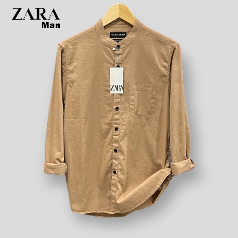 Kemeja Zara Shanghai Premium Pria Style Kemeja Polos Hitam Putih