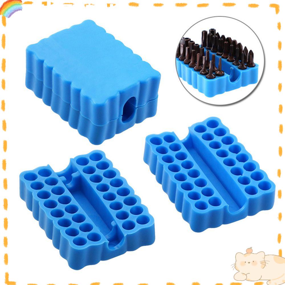 Solighter Screwdriver Bit Holder 6per12/32lubang Power Accessories Rack Kit Penyimpanan Kepala Obeng