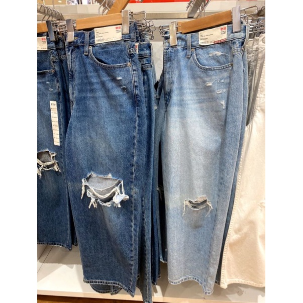 UNIQLO celana panjang boyfriend jeans wanita original