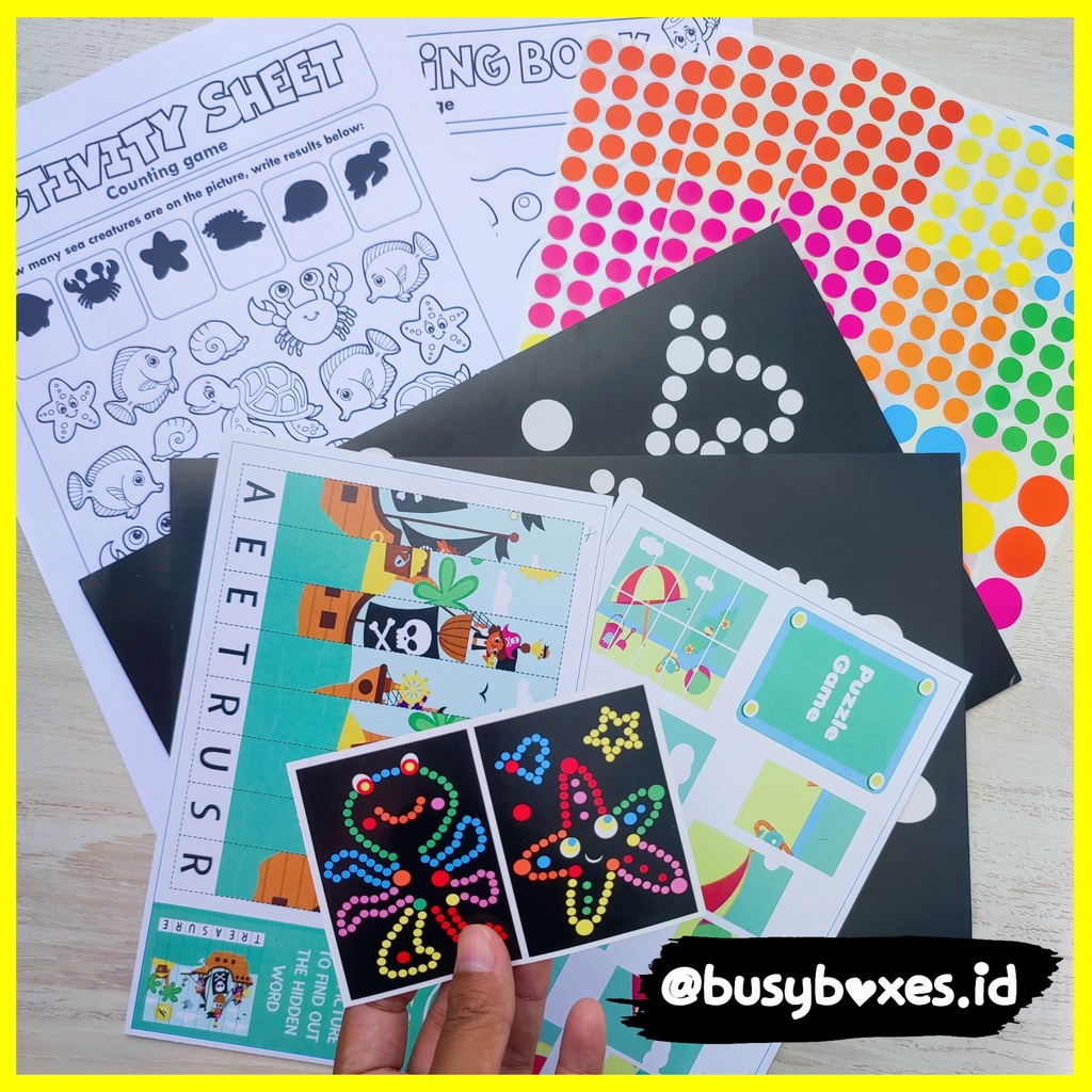 [busyboxes.id] Mainan Edukasi Aktivitas anak mainan montessori preschool Menempel Sticker seri starfish &amp; octopus