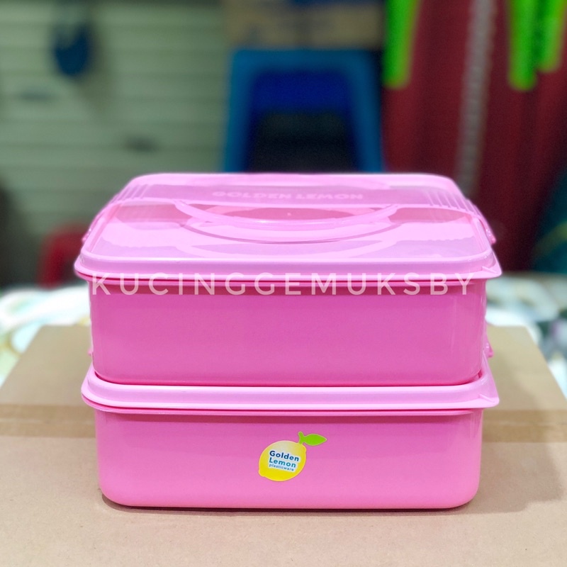 Rantang Piknik Plastik Susun 2 Golden Sunkist Lemon RPS 160-2