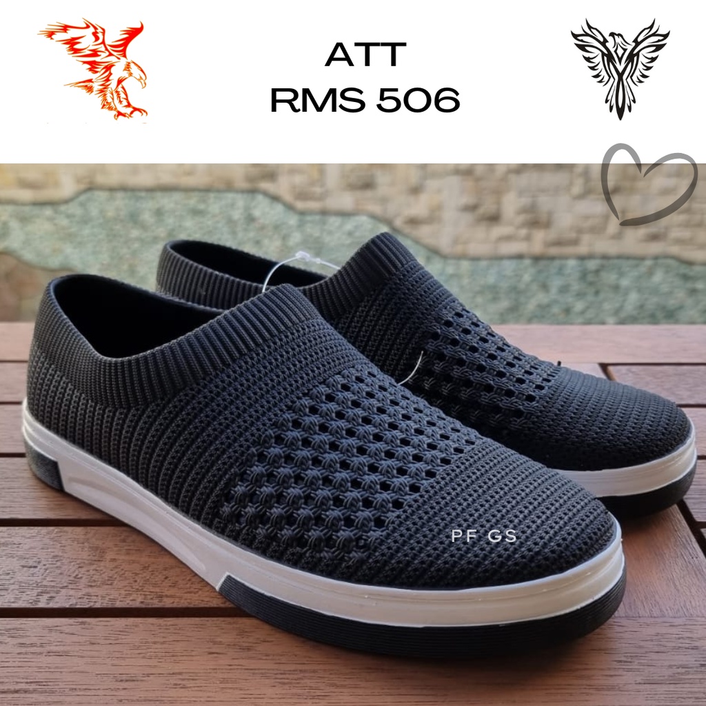 Sepatu Slip On Pria ATT RMS 506 Karet Anti Air model Jaring 39-43