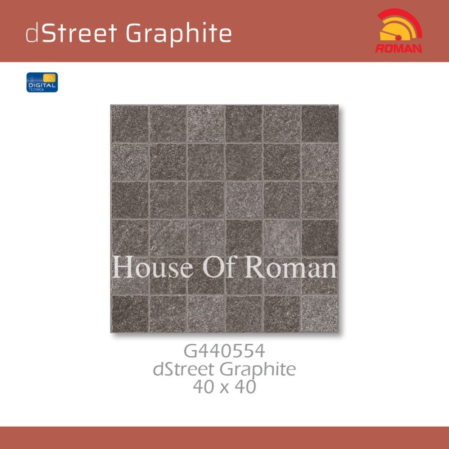 ROMAN KERAMIK DSTREET GRAPHITE 40X40 G440554 (HOUSE OF ROMAN)