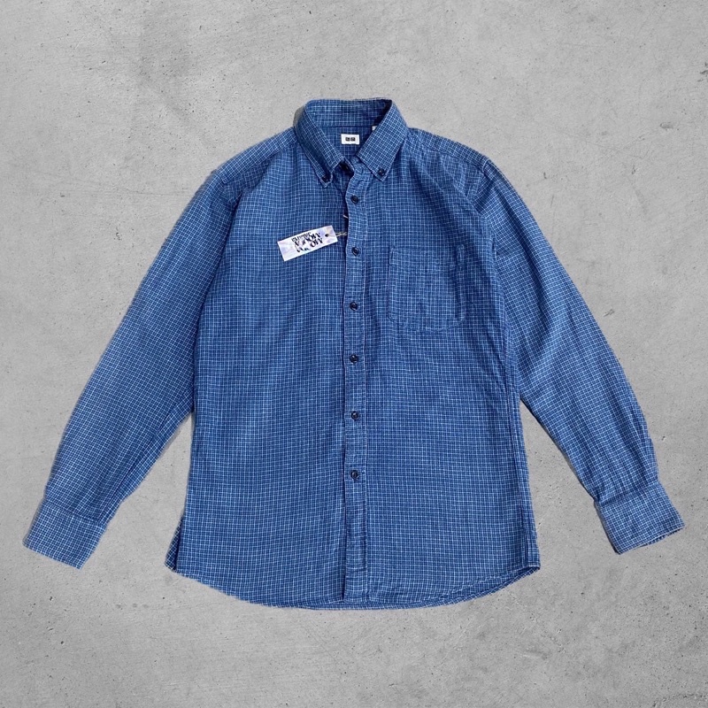 Kemeja Flannel Uniqlo Plaid Shirt
