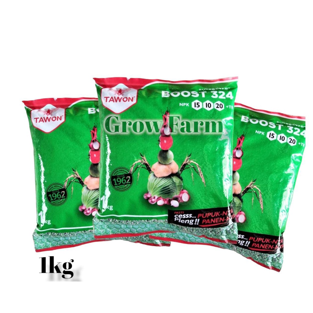 NPK 15-10-20 + TE BOOST 324 1KG Pupuk Untuk Pembuahan CAP TAWON Kemasan 1 Kg