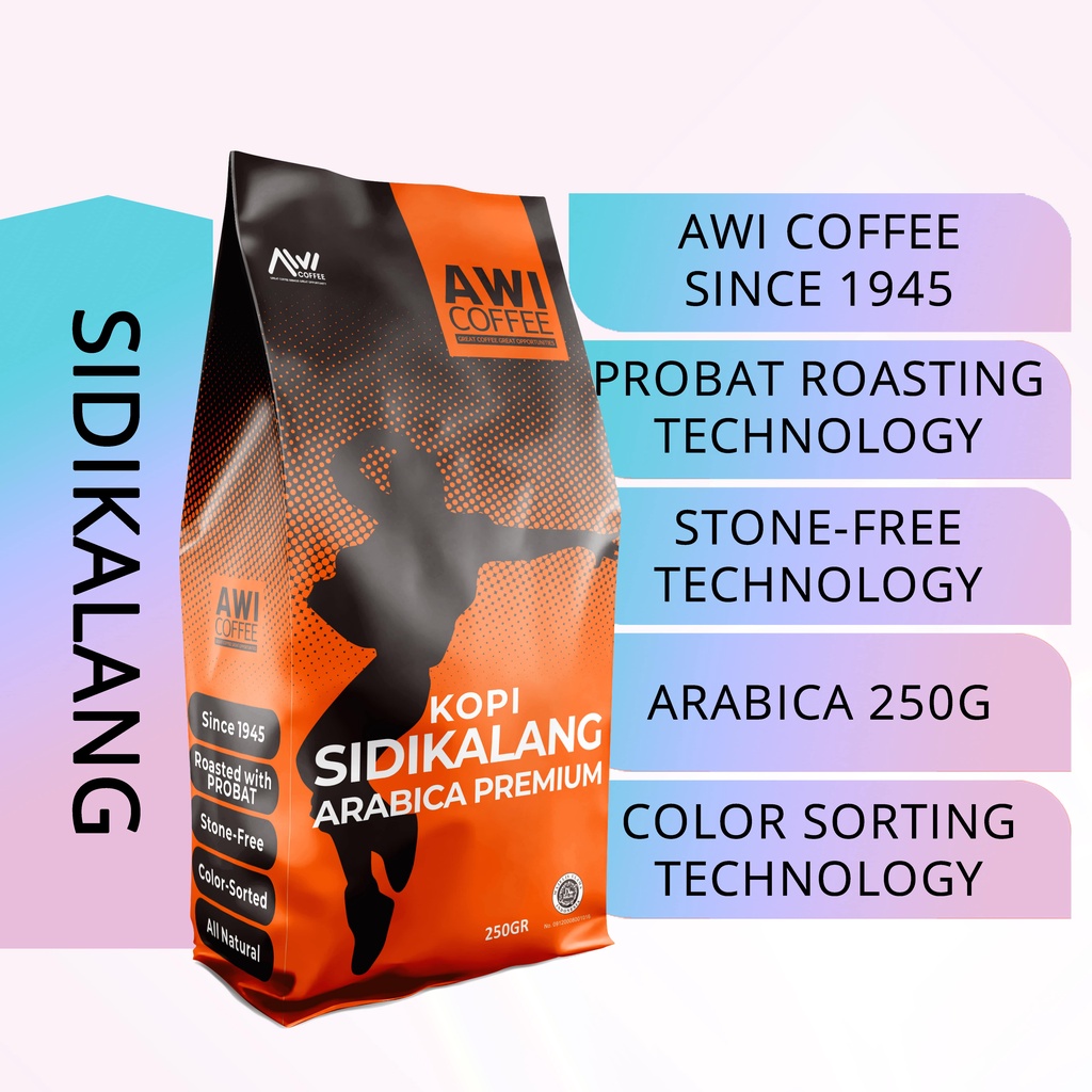 

AWI COFFEE KOPI SIDIKALANG ARABICA PREMIUM 250g | VARIASI: BIJI/ BUBUK