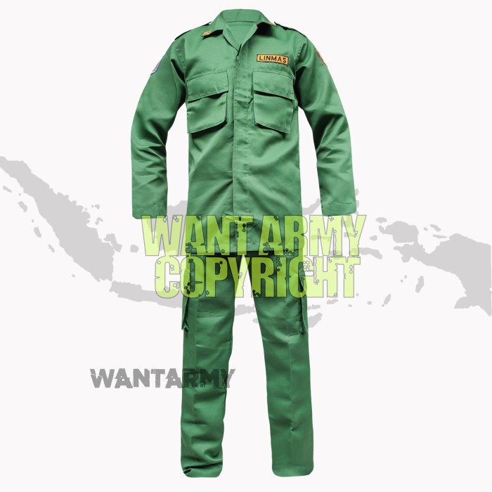 Seragam baju setelan linmas/setelan hansip/seragam linmas/linmas - Hijau, M