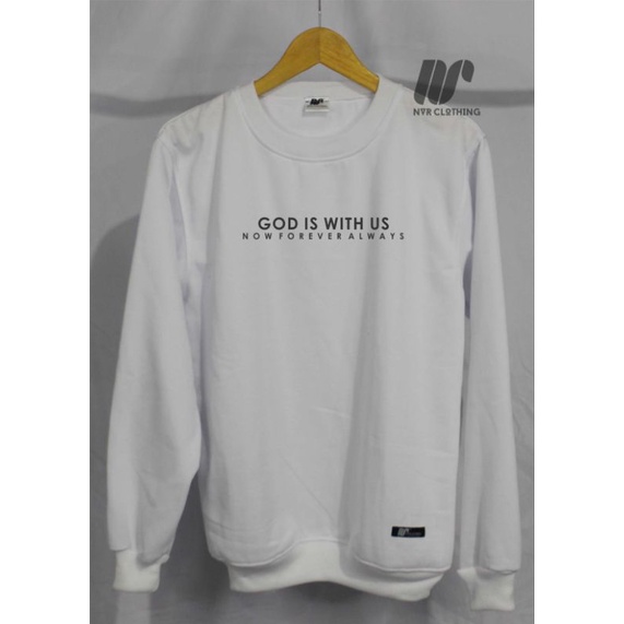 Crewneck Pria Wanita Terlaris Sweater Sablon Aesthetic terlaris God Is with us