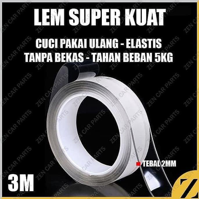 

Nano Magic Tape Transparant Washable Reuse Uvy Grip Isolasi 3 cm x 3 m