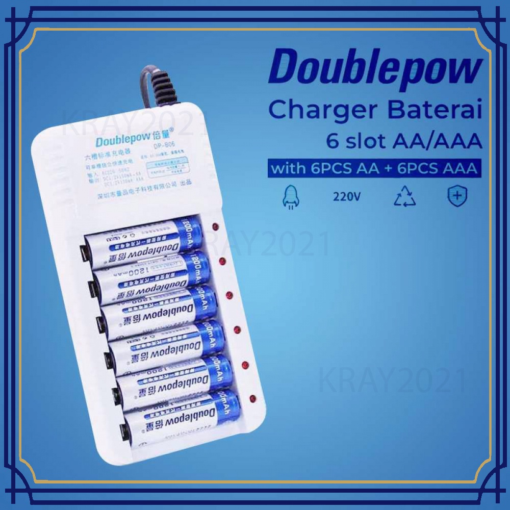 Charger Baterai 6 slot AA/AAA with 6PCS AA + 6PCS AAA - BT700