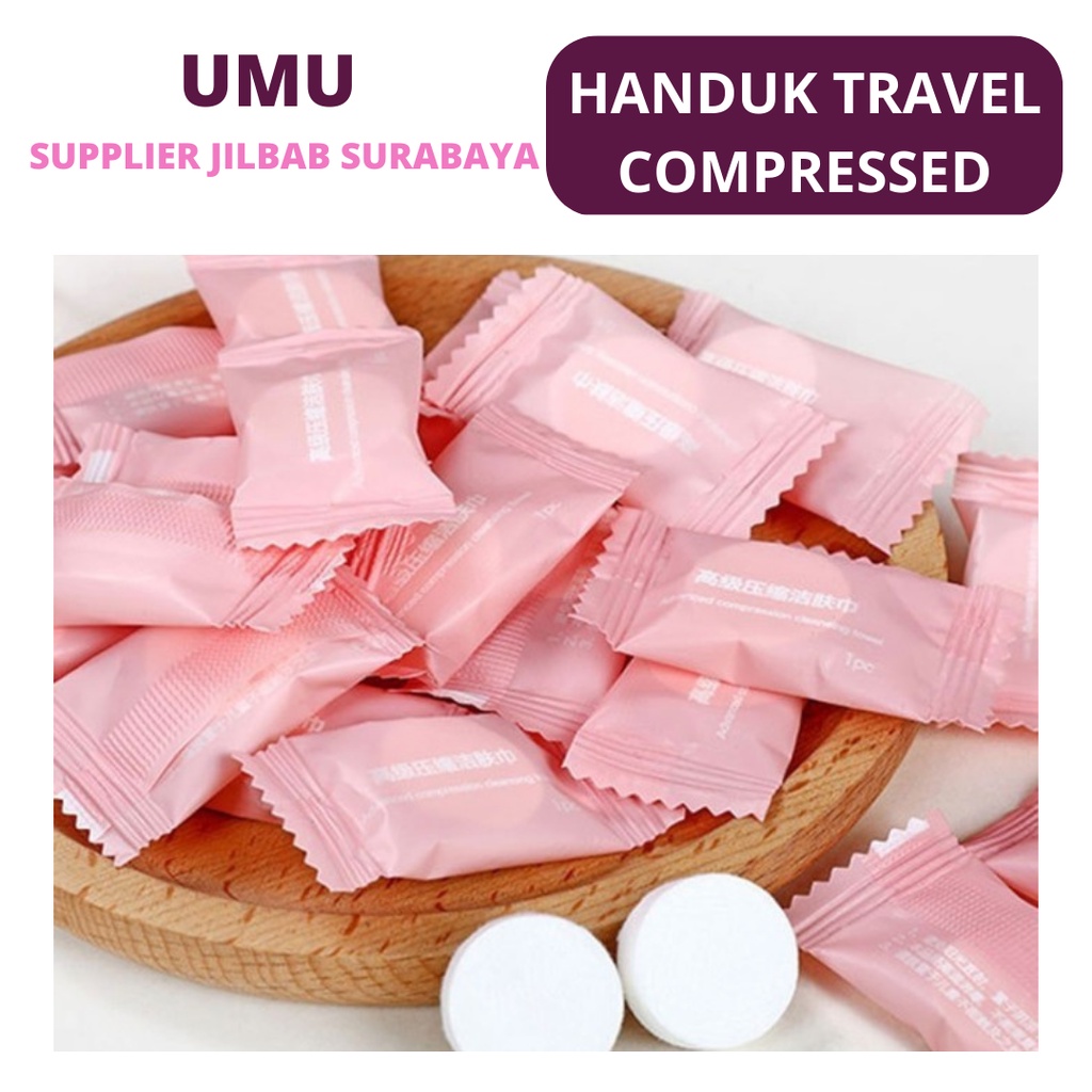 (UMU SUPPLIER) TISU HANDUK MINI BENTUK PERMEN TRAVELLING TISU KOMPRES PORTABLE TOWEL