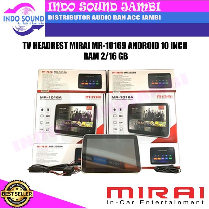 TV HEADREST KEPALA MOBIL ANDROID CLIP ON MONITOR MIRAI MR-1016A 10"