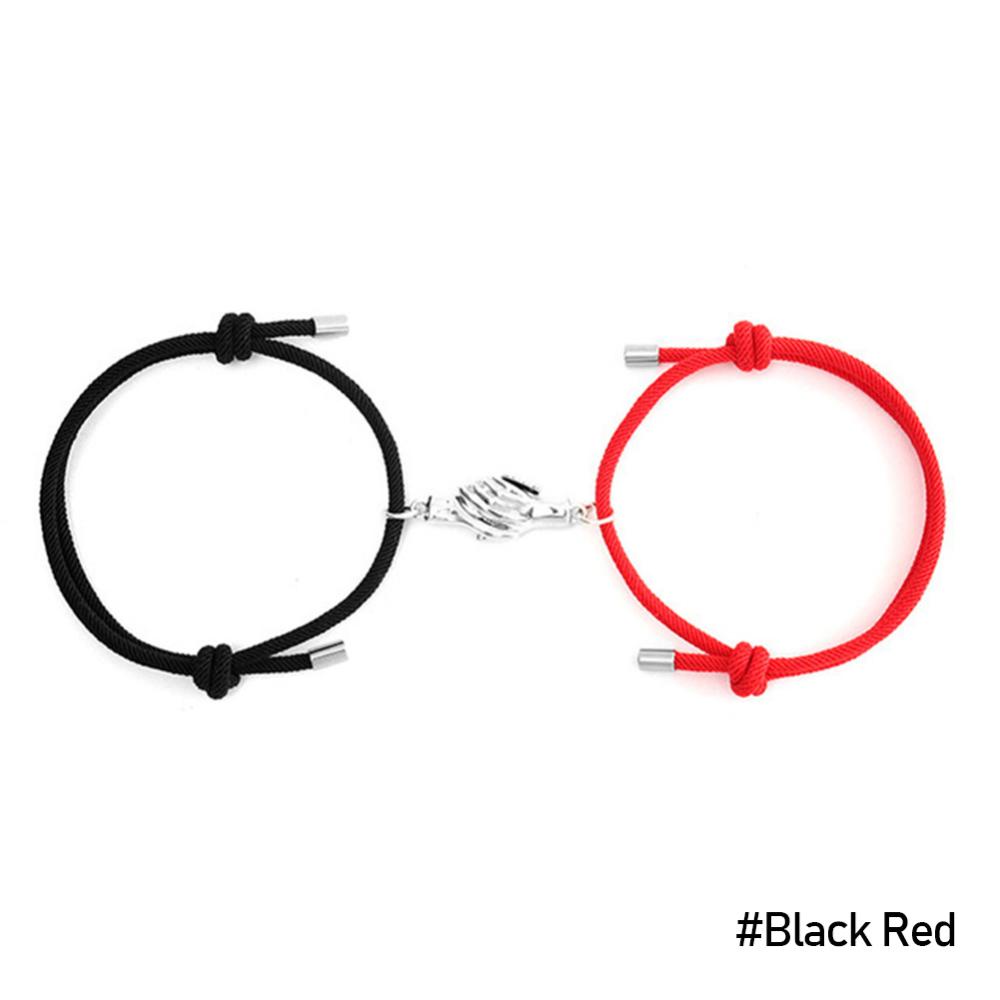 Timekey Fashion Adjustable Palm Magnetic Couple Bracelets Untuk Kekasih Persahabatan Gelang Tali Kepang Handmade Rajutan Wanita Pria Perhiasan H4V7