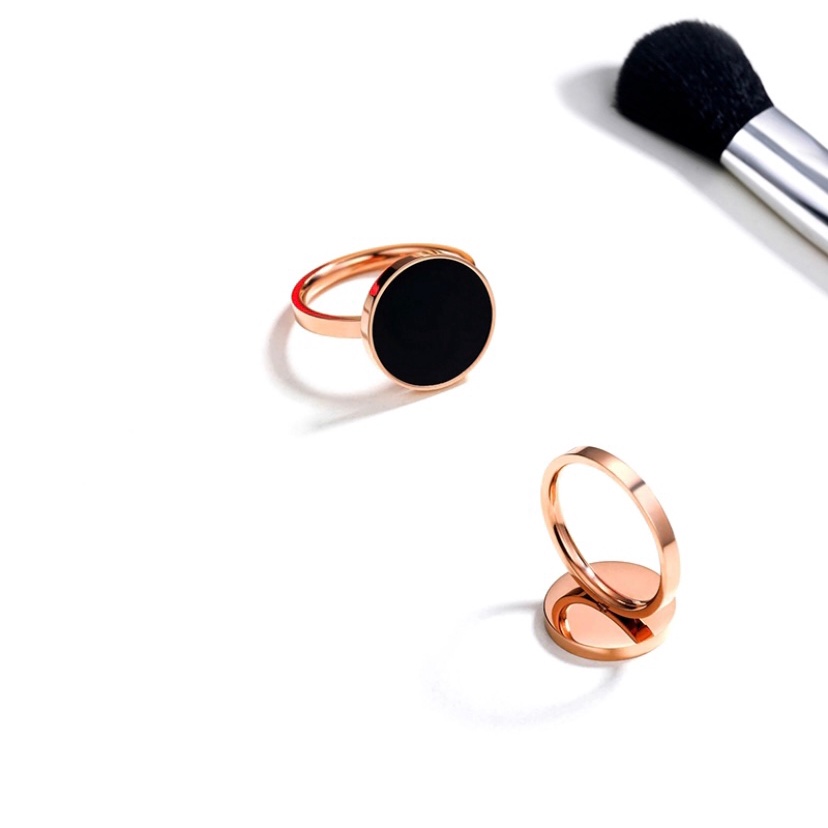 Azzah St0r3 - Cincin Titanium Model Bulat Warna Rose Gold