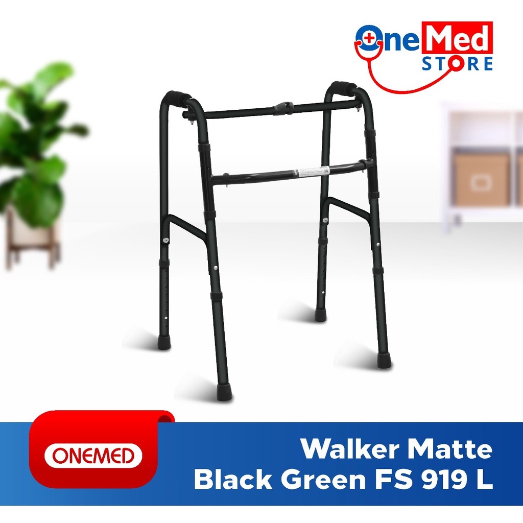 Alat Bantu Berjalan Walker FS 919 L Warna Matte Black Green OneMed