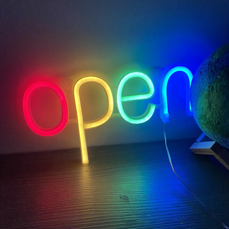 AHS - Lampu Neon Open LED Neon Flex Cafe Open Sign Neon Wall Decor Untuk Barbershop Toko