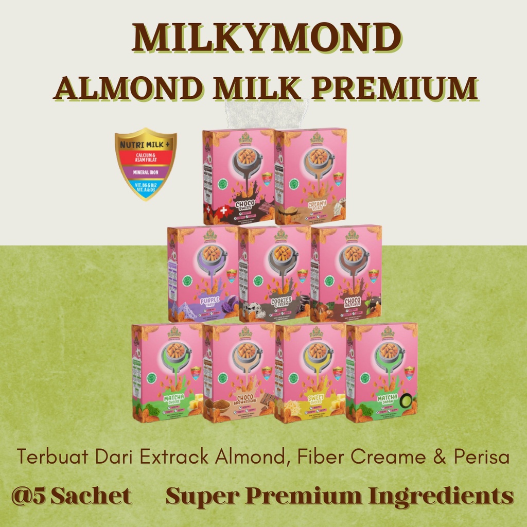 Pelancar Asi Booster Susu Almond Milkymond Choco Brown Sugar Nutrisi Ibu Hamil &amp; Menyusui 200gr