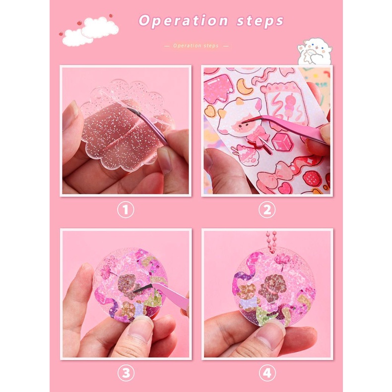 Set DIY Acrylic Keychain Sticker Kit Set Gantungan Kunci for Girls Kids Mainan Kreatifitas Anak Kerajinan Tangan Mainan Edukasi Craft Keterampilan