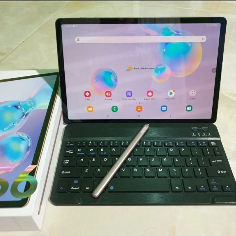Samsung tab S6 6/128 Ram 6gb internal 128gb lengkap s pen + keyboard