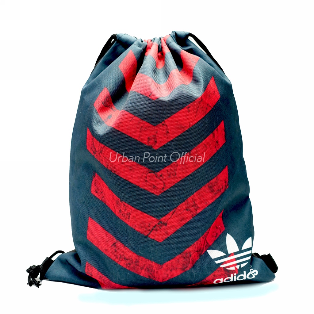 Tas Serut Futsal Sepak Bola String Bag Gymsack Stringbag Tas Olahraga Adds Garis Merah