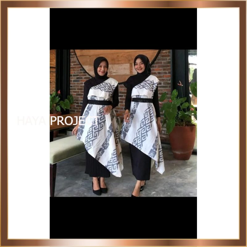 DRESS TENUN WANITA IVORY PUTIH