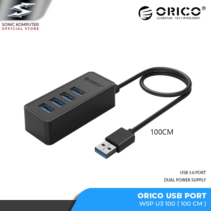 Usb Hub 4 Port Orico W5P U3 100Cm USB3.0 HUB with Micro B Power Port