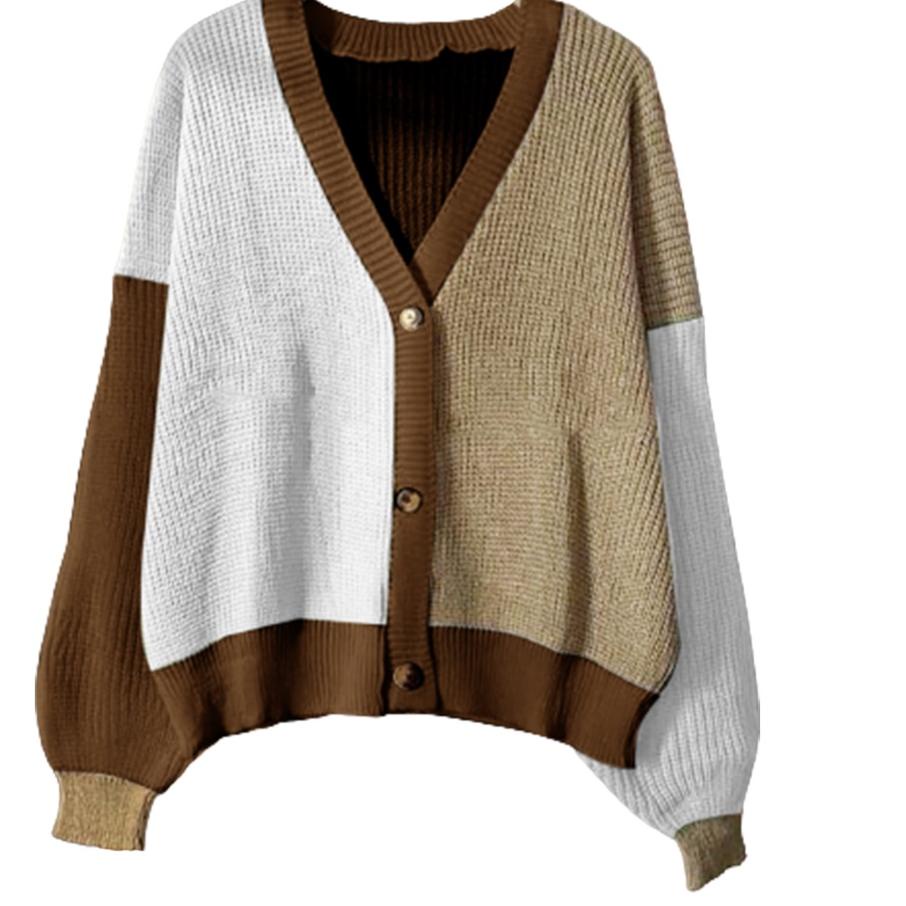 Depan1 Vallina Cardigan Two Tone Eireen Cardy Kardigan Rajut Twist Tebal Knit Cardie Wanita Cardi Kn