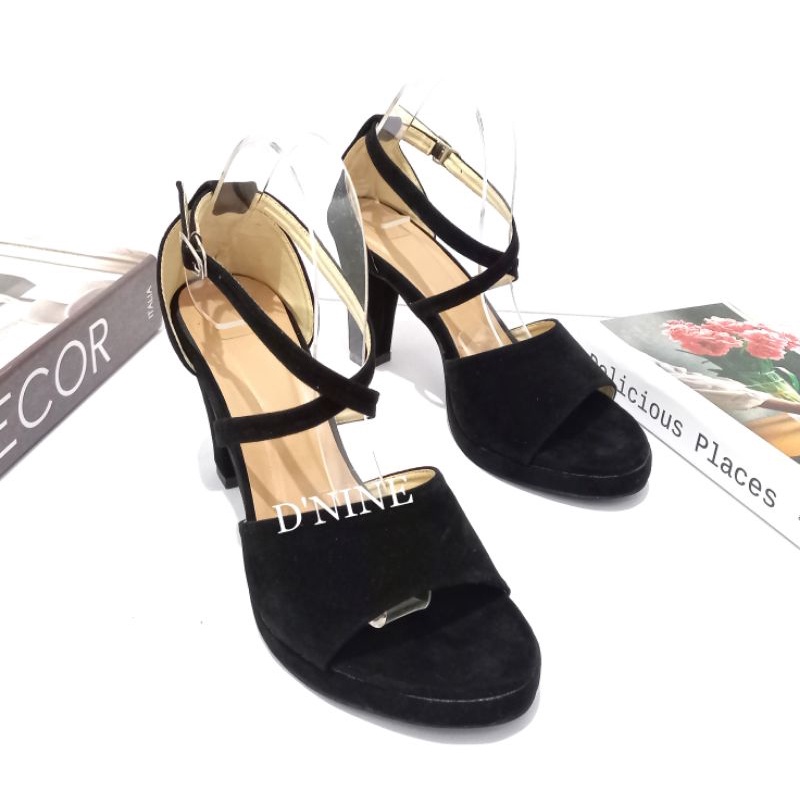 MONNA KH 05 Sandal wanita heels 9cm suede