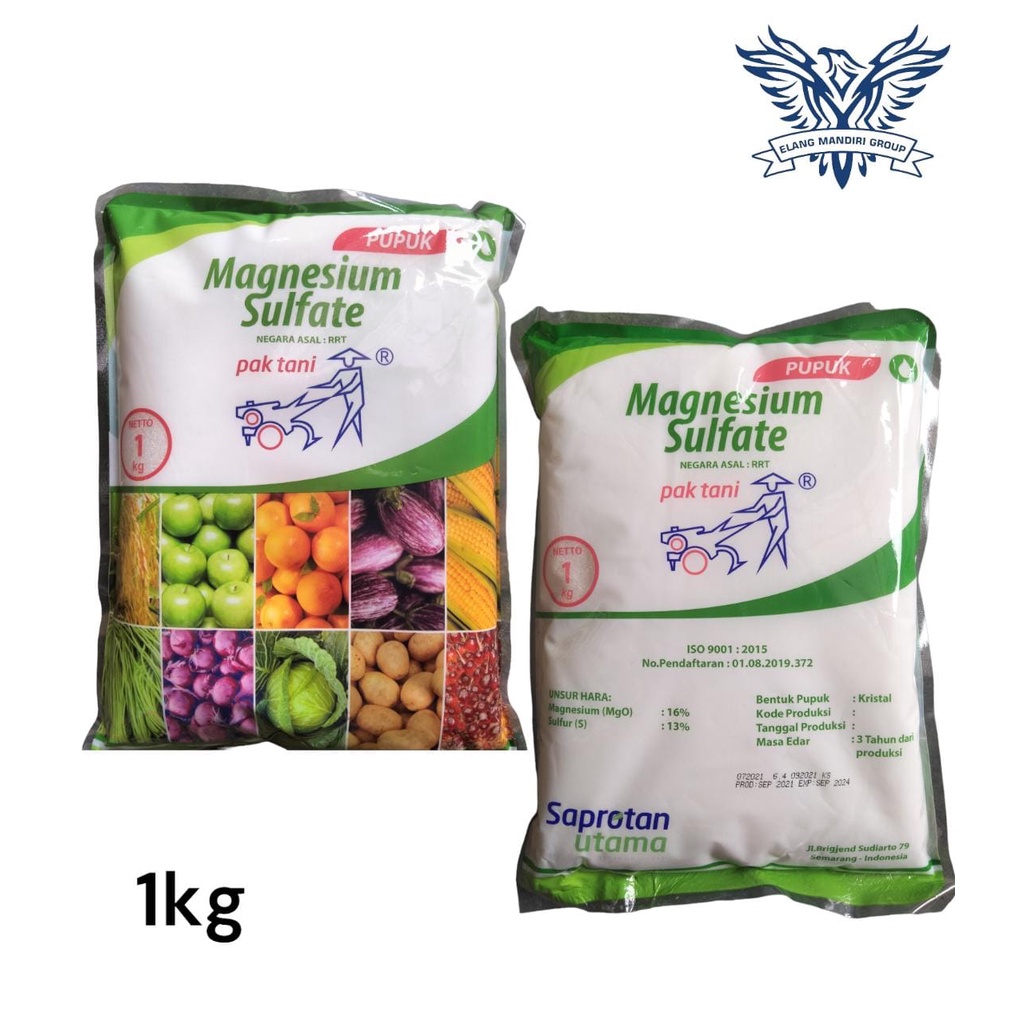 PUPUK MAGNESIUM SULFATE PAK TANI KEMASAN PABRIK 1 KG Bahan Aktif : MgO 18% S 13% MAG S