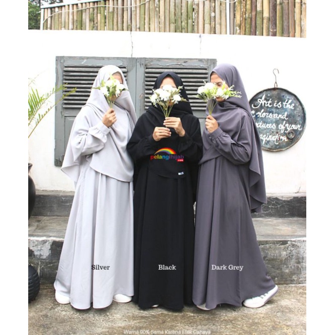 Gamis Zayna | gamis thalia warna 3 |  by Pelangi Hijab PH | busui friendly | bahan wolfis | saku resleting