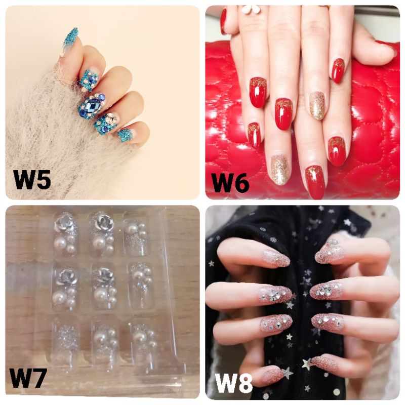 Fake Nails/ Kuku Palsu/ Wedding Fake Nails/ Kuku Palsu Pengantin/ Bride/ Nail art/ Kuku Palsu Murah