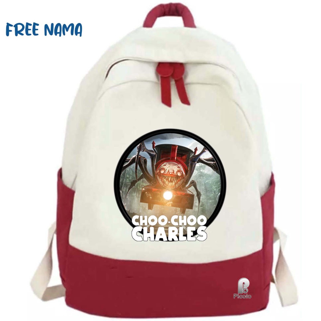 (FREE NAMA) TAS BACKPACK ANAK SEKOLAH MOTIF CHOO CHOO CHARLES UNISEX