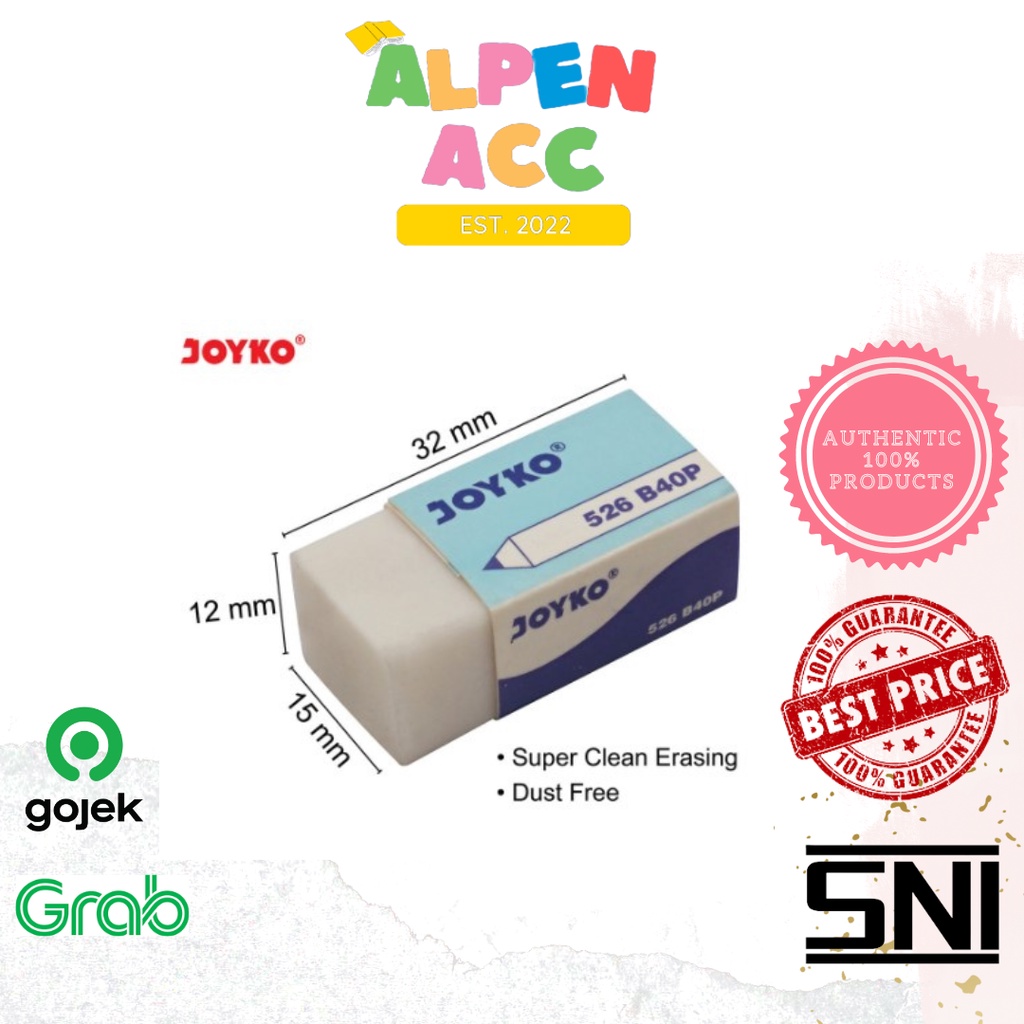 

JOYKO Eraser | Penghapus Pensil Putih 526 B40P | 526-B40BL