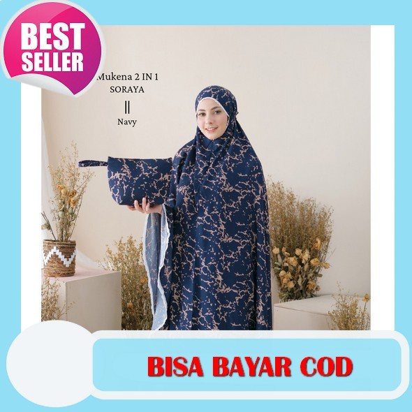 Vien.Id - Mukena Dewasa Satin Silk Adem 2 In 1 Warna Putih Model Terbaru Premium Cantik Polos Teleku