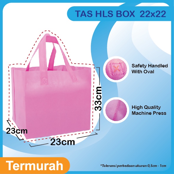 

(22x22) HLS Dus Box Goodie Bag Tas Kain Spunbond/Kue/Hampers/Promosi