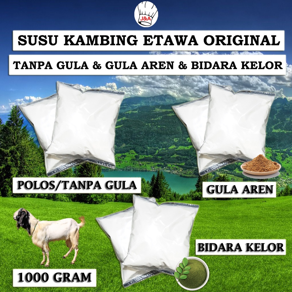 

(BISA COD) Susu Kambing Etawa Original 1KG 1000GR GULA AREN (Sedikit Gula) Asli Murni Gomars Alghonam Skygoa