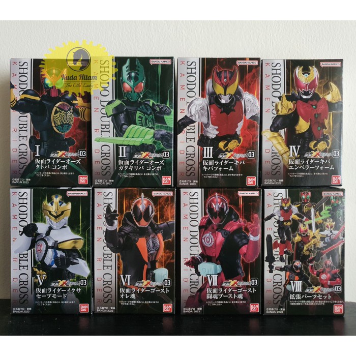 Bandai Shodo XX Double Cross 3 Kamen Rider OOO Tatoba Kiva Emperor Ghost Ixa