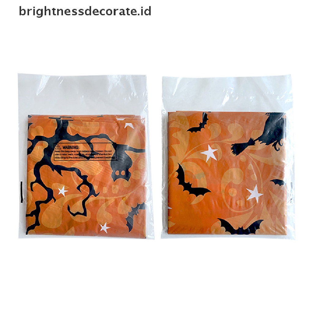 [Birth] Halloween Taplak Meja Sekali Pakai Anti Air Plastik Persegi Panjang Table Cover [ID]