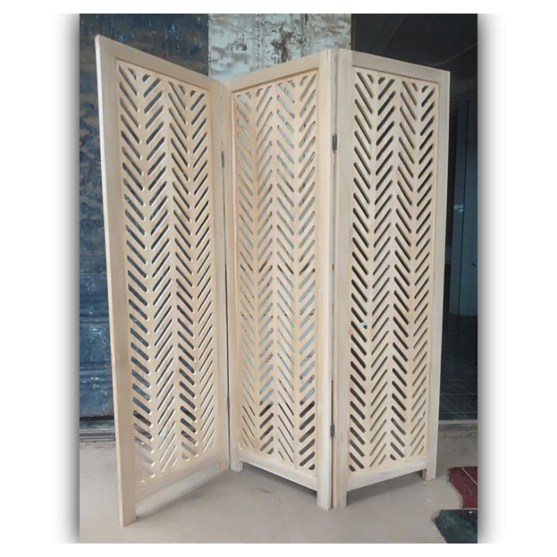 Pembatas Ruangan Minimalis Lipat Kayu Jati