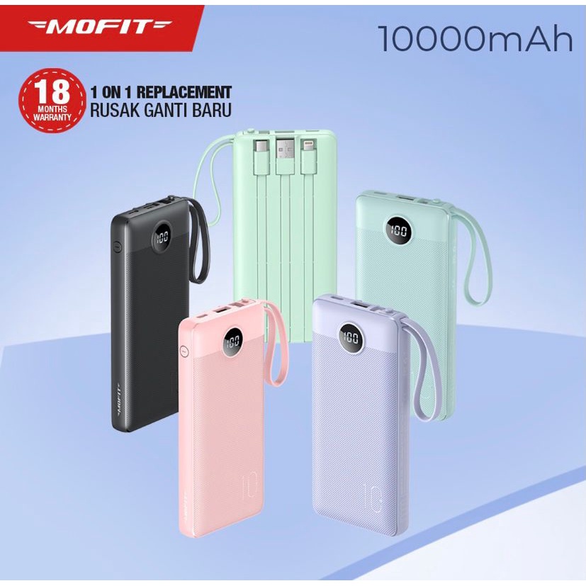 Powerbank MOFIT  M19 10000mAh + Fast Charge 2.4A Real Capacity Original