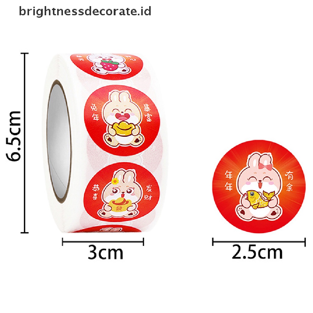 [Birth] 500pcs/roll Tahun Kelinci Stiker Amplop Seal Label Self Adhesive Sticker [ID]